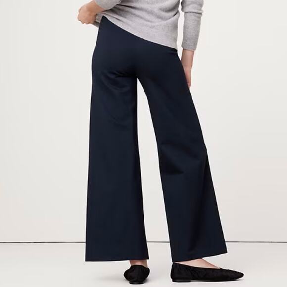 Banana Republic High Rise Wide Leg Cropped Everywhere Ponte Pant Blue 713496 XXL - Picture 2 of 11